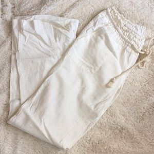Roxy Linen Drawstring Wide-Leg Pants